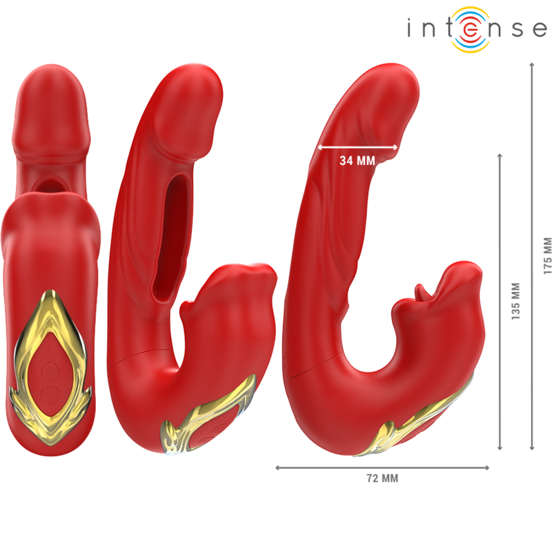 INTENSE - NATHY DOPPELVIBRATOR MIT MULTIFUNKTIONS-STIMULIERENDEM MUND ROT - Sexotim