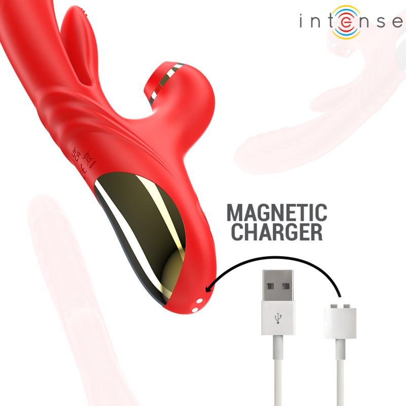 INTENSE - KAROL MULTIFUNKTIONSVIBRATOR STOSS & STIMULATION & SAUGUNG, ROT - Sexotim