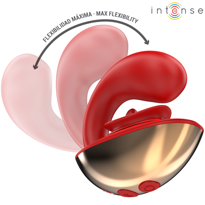 INTENSE - MARIAH VIBRATOR & STIMULATOR IN U-FORM, 10 VIBRATIONEN, ROT - Sexotim