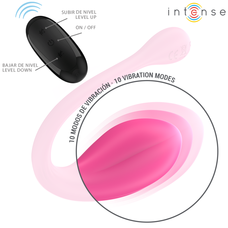 INTENSE - JANICE U VIBRATOR DOPPELTE STIMULATION 10 VIBRATIONEN ROSA FERNBEDIENUNG - Sexotim
