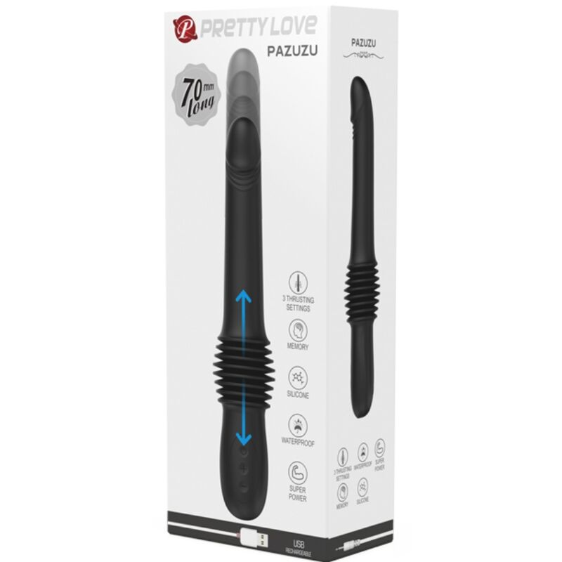 PRETTY LOVE - PAZUZU VIBRATOR 3 STOSSMODI SCHWARZ - Sexotim