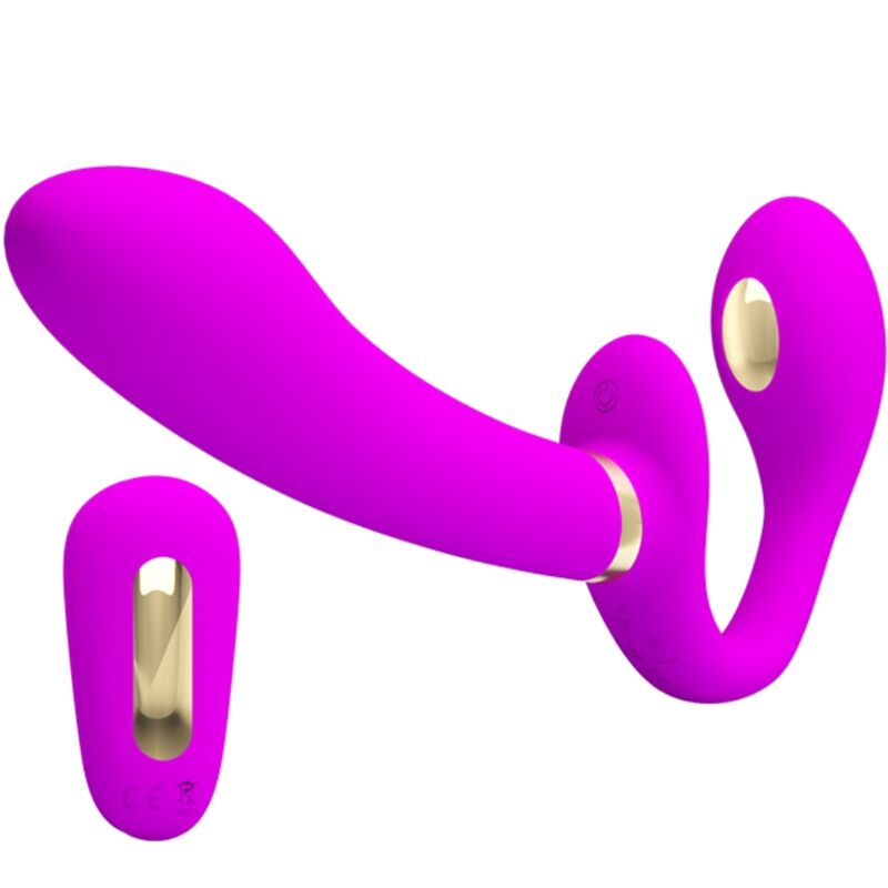 PRETTY LOVE - THUNDERBIRD DOPPELTER STRAP-ON-VIBRATOR MIT FERNBEDIENUNG LILA - Sexotim