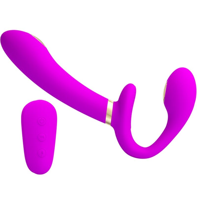PRETTY LOVE - THUNDERBIRD DOPPELTER STRAP-ON-VIBRATOR MIT FERNBEDIENUNG LILA - Sexotim