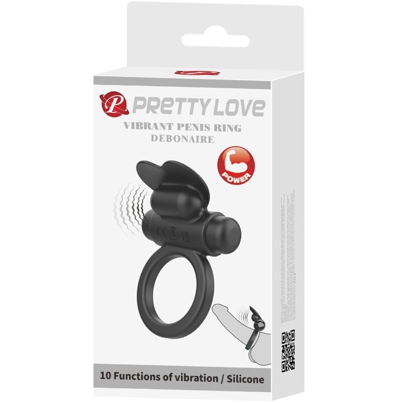 PRETTY LOVE - DEBONAIRE VIBRATIONSRING KANINCHEN 10 VIBRATIONEN SCHWARZ - Sexotim