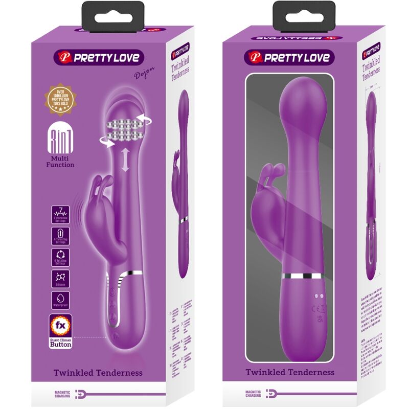 PRETTY LOVE - DEJON 3 IN 1 MULTIFUNKTIONS-RABBIT-VIBRATOR LILA - Sexotim