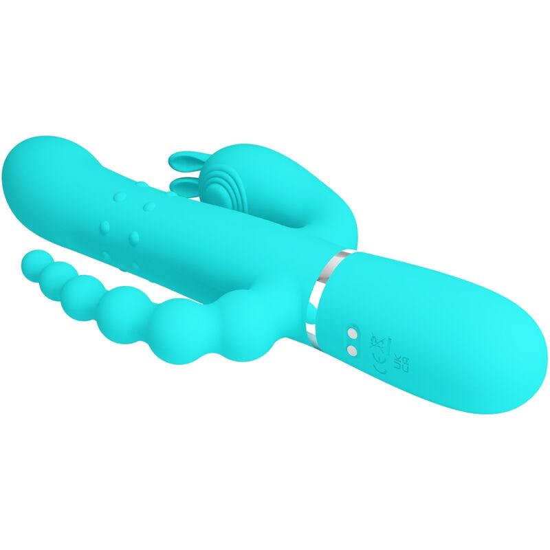 PRETTY LOVE - CAMMY 4 IN 1 MULTIFUNKTIONS-DREIFACHER RABBIT-VIBRATOR TÜRKIS - Sexotim