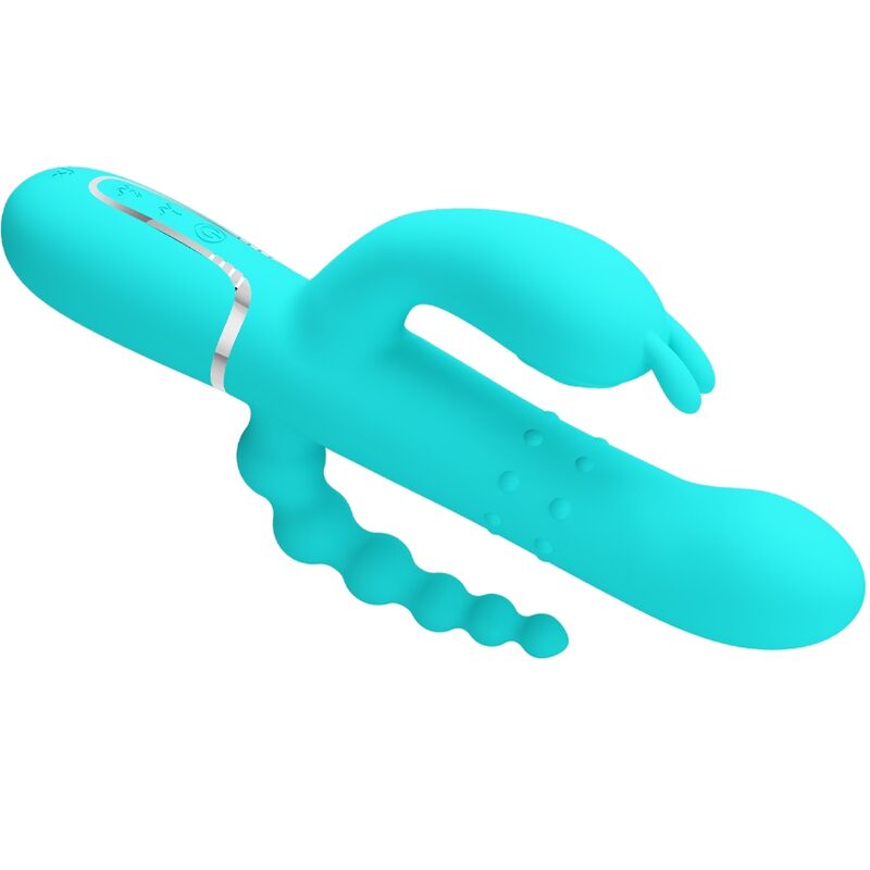 PRETTY LOVE - CAMMY 4 IN 1 MULTIFUNKTIONS-DREIFACHER RABBIT-VIBRATOR TÜRKIS - Sexotim