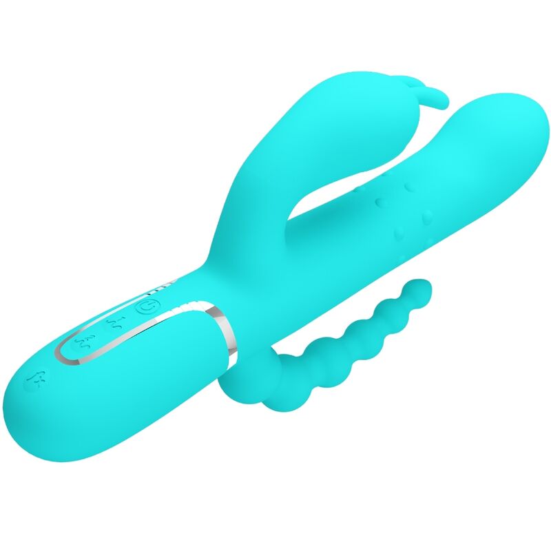 PRETTY LOVE - CAMMY 4 IN 1 MULTIFUNKTIONS-DREIFACHER RABBIT-VIBRATOR TÜRKIS - Sexotim