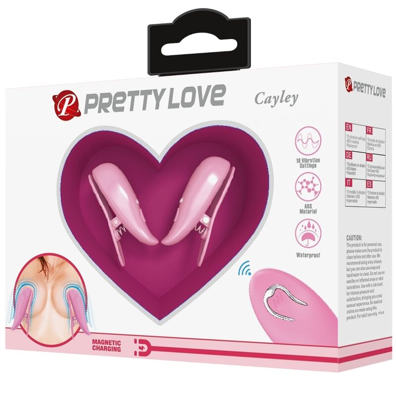 PRETTY LOVE - CAILEY NIPPELKLEMMEN 10 VIBRATIONEN FERNBEDIENUNG ROSA - Sexotim