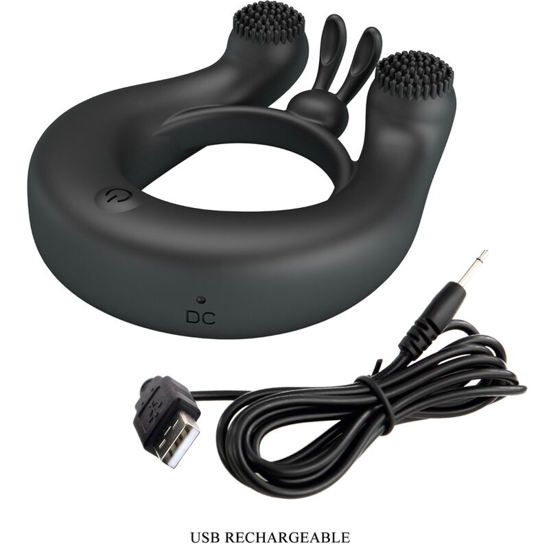 PRETTY LOVE - DAHLIA VIBRATIONSRING + KLITORISSTIMULATOR 12 VIBRATIONEN SCHWARZ - Sexotim