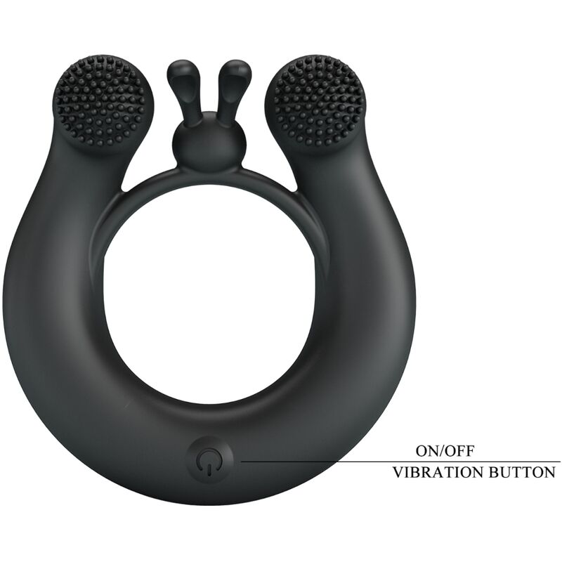 PRETTY LOVE - DAHLIA VIBRATIONSRING + KLITORISSTIMULATOR 12 VIBRATIONEN SCHWARZ - Sexotim