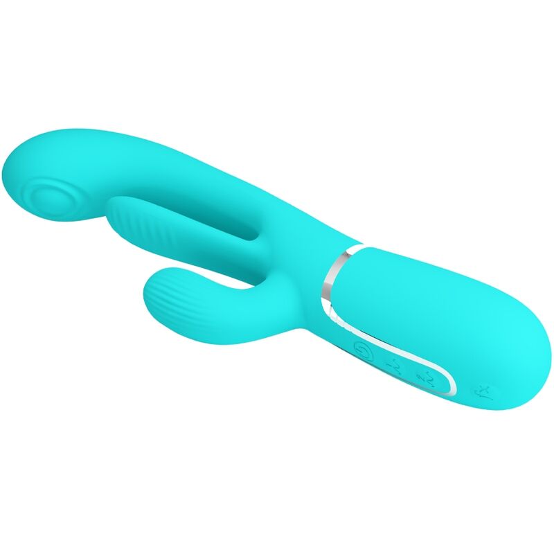 PRETTY LOVE - SHANIA TRIPLE RABBIT MULTIFUNKTIONSVIBRATOR 3 IN 1 BLAU - Sexotim