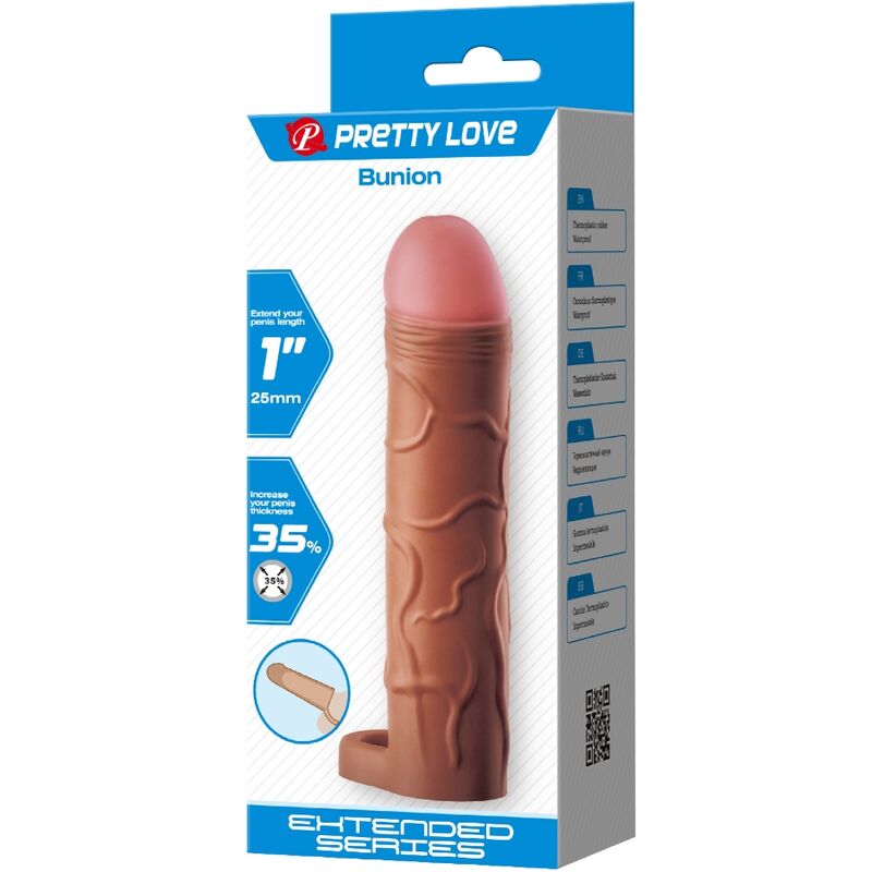 PRETTY LOVE - BUNION PENIS SLEEVE MIT 2,5 CM VERLÄNGERUNG MULATTE - Sexotim
