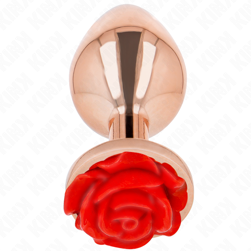 KINK - ROSA GOLDENER ANALSTECKER MIT ROTER ROSE L - Sexotim