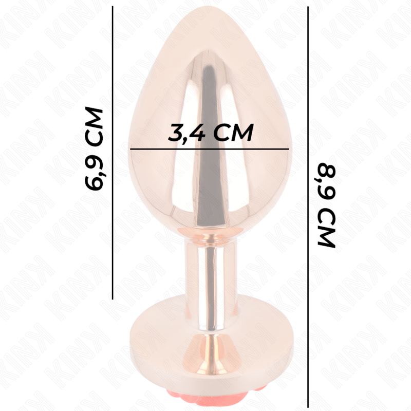KINK - ROSA GOLDENER ANALSTECKER MIT ROTER ROSE M - Sexotim