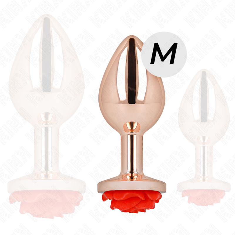 KINK - ROSA GOLDENER ANALSTECKER MIT ROTER ROSE M - Sexotim