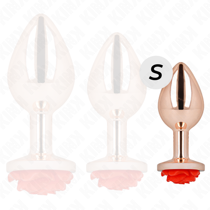KINK - ROSA GOLDENER ANALSTECKER MIT ROTER ROSE S - Sexotim