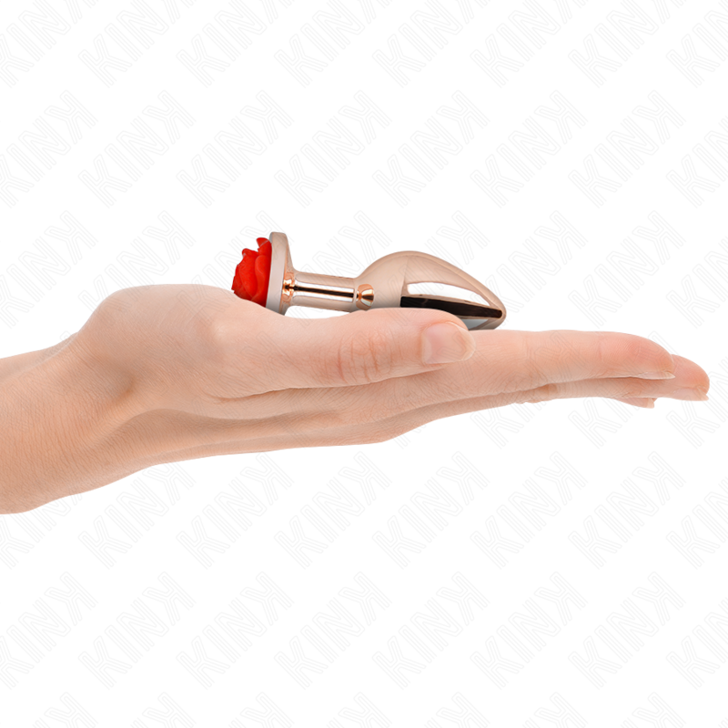 KINK - ROSA GOLDENER ANALSTECKER MIT ROTER ROSE S - Sexotim