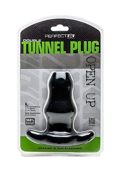 PERFECT FIT BRAND - DOPPELTUNNEL PLUG GROSS SCHWARZ - Sexotim