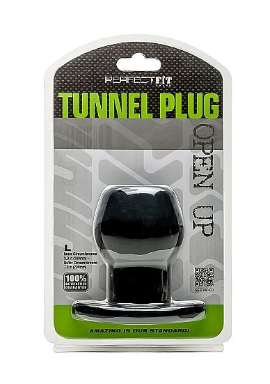 PERFECT FIT BRAND - ASS TUNNEL PLUG SILIKON SCHWARZ L - Sexotim