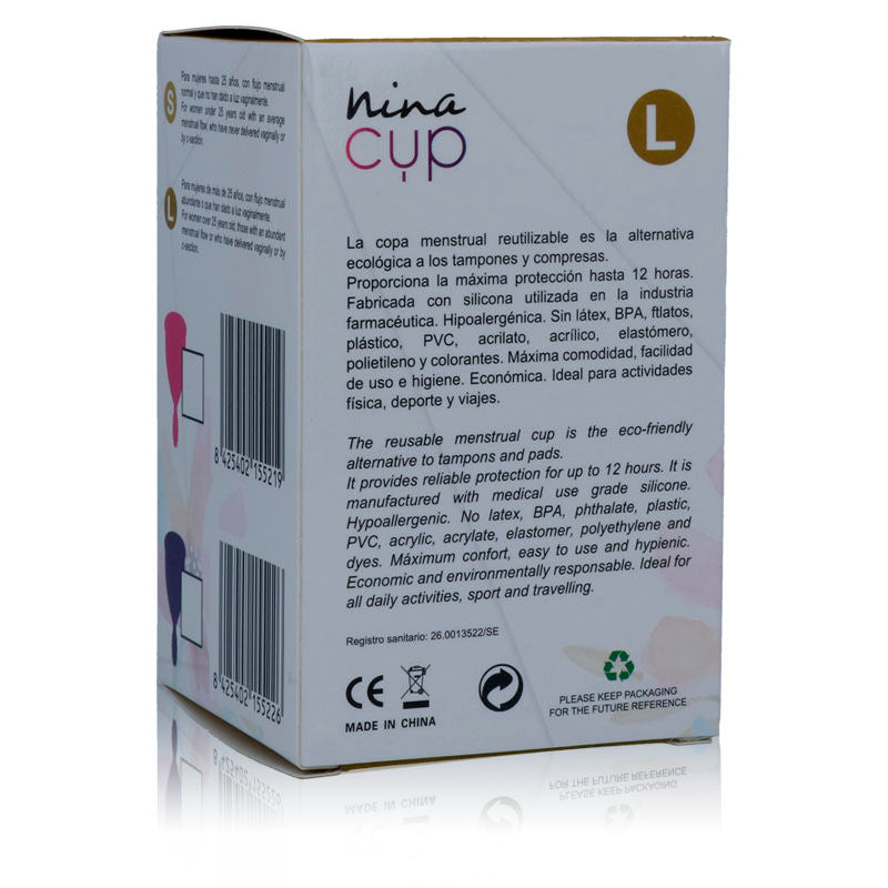 NINA KIKÍ - MENSTRUAL CUP ROSA - GRÖSSE L - Sexotim