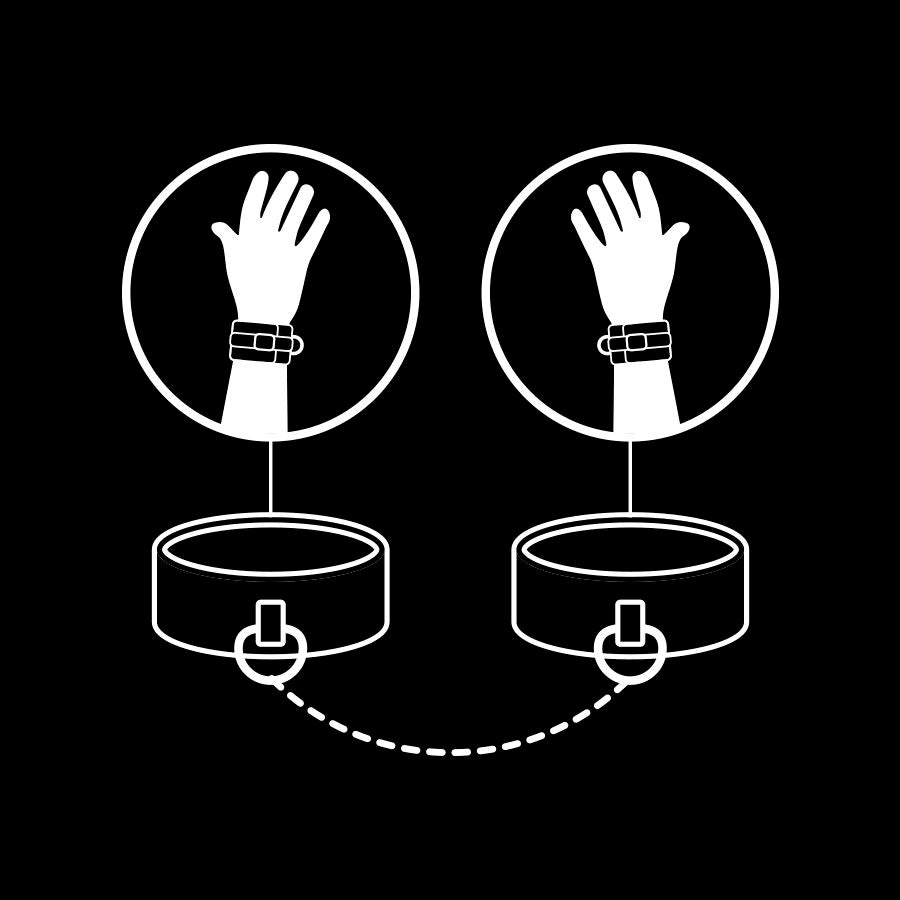 FETISH SUBMISSIVE - HANDSCHELLEN AUS VEGANEM LEDER MIT NOPRENE-FUTTER - Sexotim
