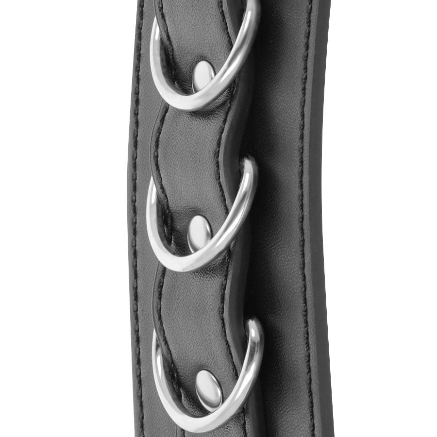 DARKNESS - SCHWARZE VERSTELLBARE LEDER-KNÖCHEL-HANDSCHELLEN - Sexotim