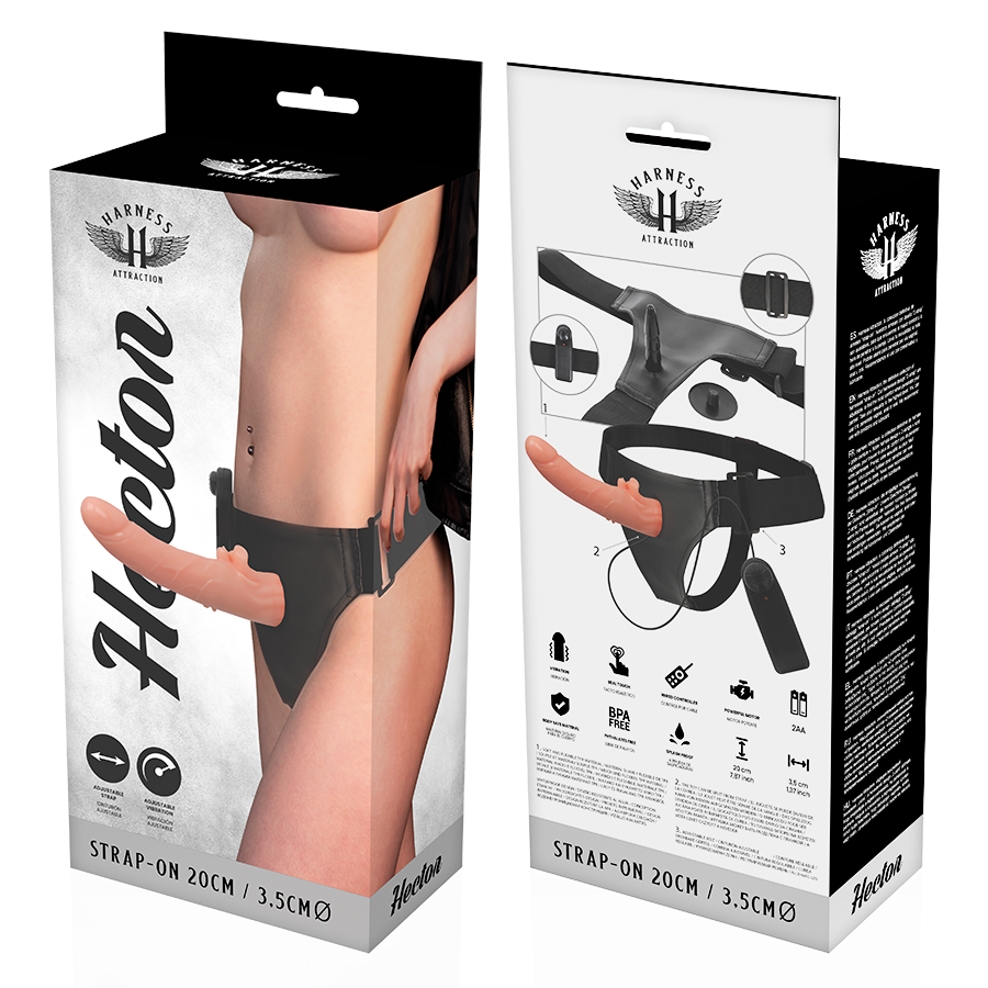 HARNESS ATTRACTION - RNES VIBRATOR HECTOR 20 CM -O- 3.5 CM - Sexotim