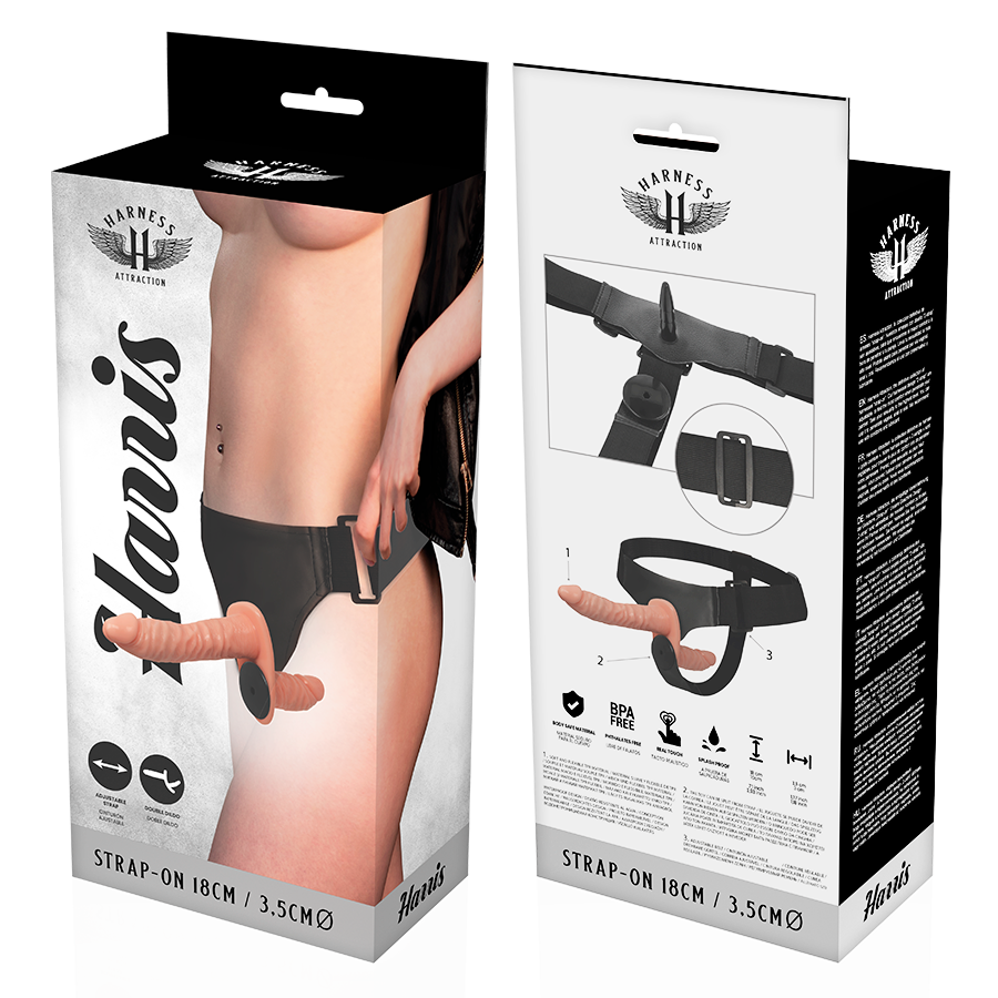 HARNESS ATTRACTION - HARRIS DOUBLE PENETRACI N MIT VIBRATION 18 CM -O- 3.5 CM - Sexotim