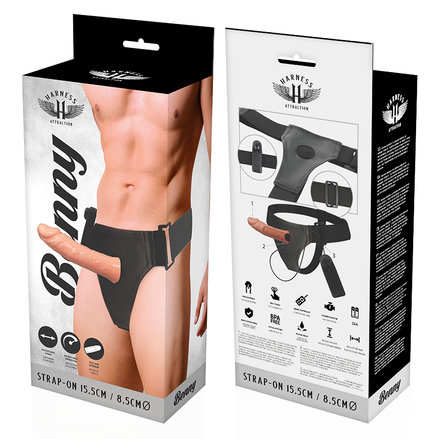 HARNESS ATTRACTION - RNES HOLLOW BENNY MIT VIBRATOR 15 CM -O- 4.5 CM - Sexotim