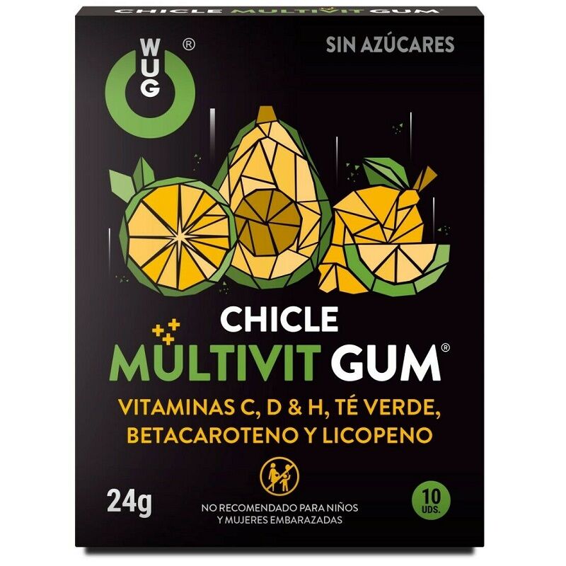 WUG GUM - MULTIVIT VITAMIN C, H, D, BETA-CAROTENE, LYCOPENE AND GREEN TEA 10 UNITS - Sexotim
