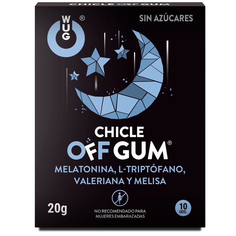 WUG GUM - OFF VALERIAN, TRYPTOPHAN, LEMON BALM AND MELATONIN 10 UNITS - Sexotim