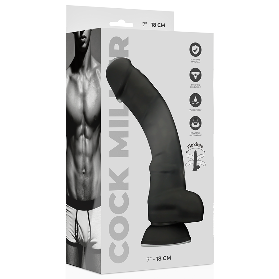 COCK MILLER - SILIKON DICHTE COCKSIL ARTIKULIERBAR SCHWARZ 18 CM - Sexotim