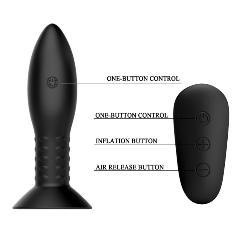 MR PLAY - ANALPLUG MIT SCHWARZEN ROTIERENDEN BÄLLEN FERNBEDIENUNG - Sexotim