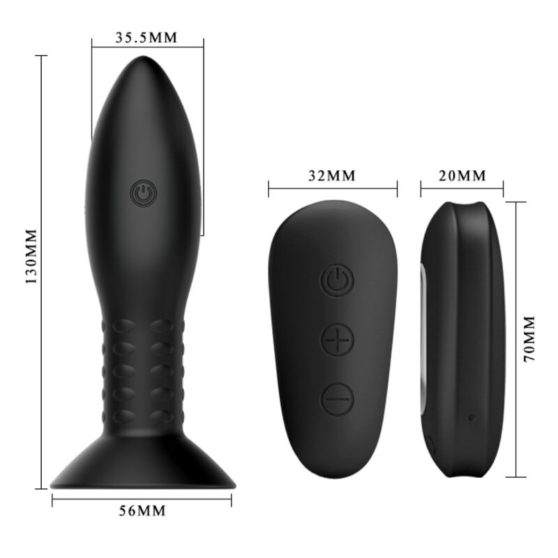 MR PLAY - ANALPLUG MIT SCHWARZEN ROTIERENDEN BÄLLEN FERNBEDIENUNG - Sexotim