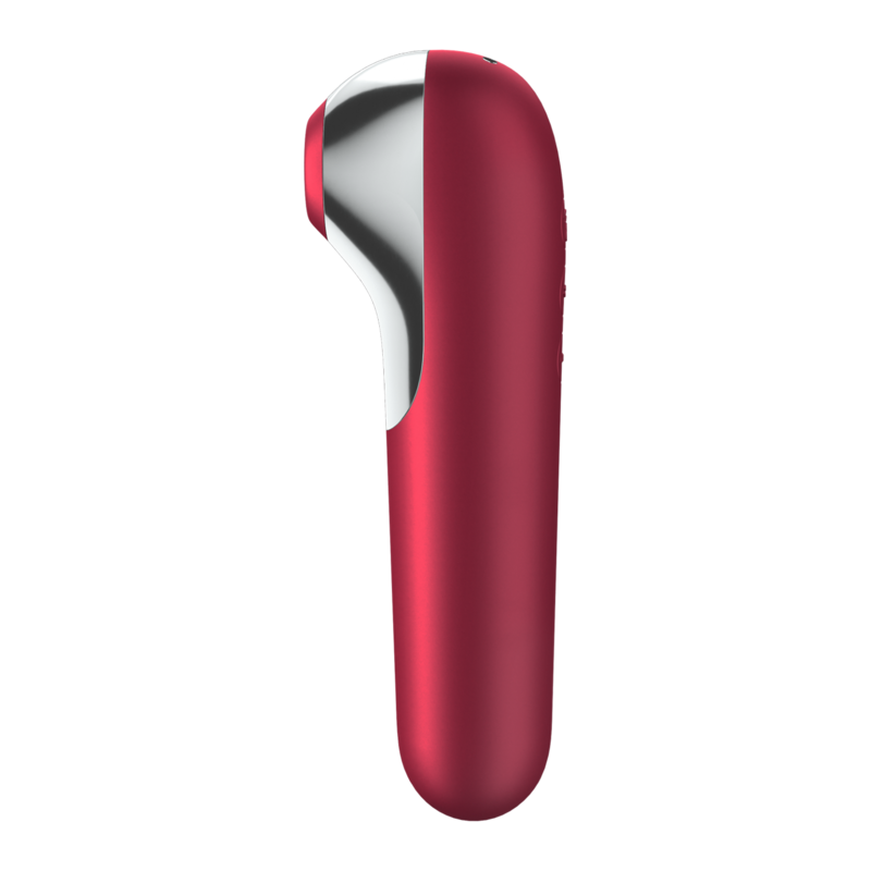 SATISFYER - DUAL LOVE VIBRATOR UND SAUGER MIT PULSIERTER LUFT ROT - Sexotim
