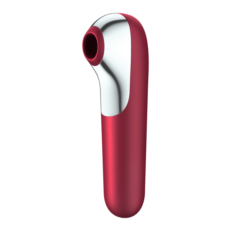 SATISFYER - DUAL LOVE VIBRATOR UND SAUGER MIT PULSIERTER LUFT ROT - Sexotim