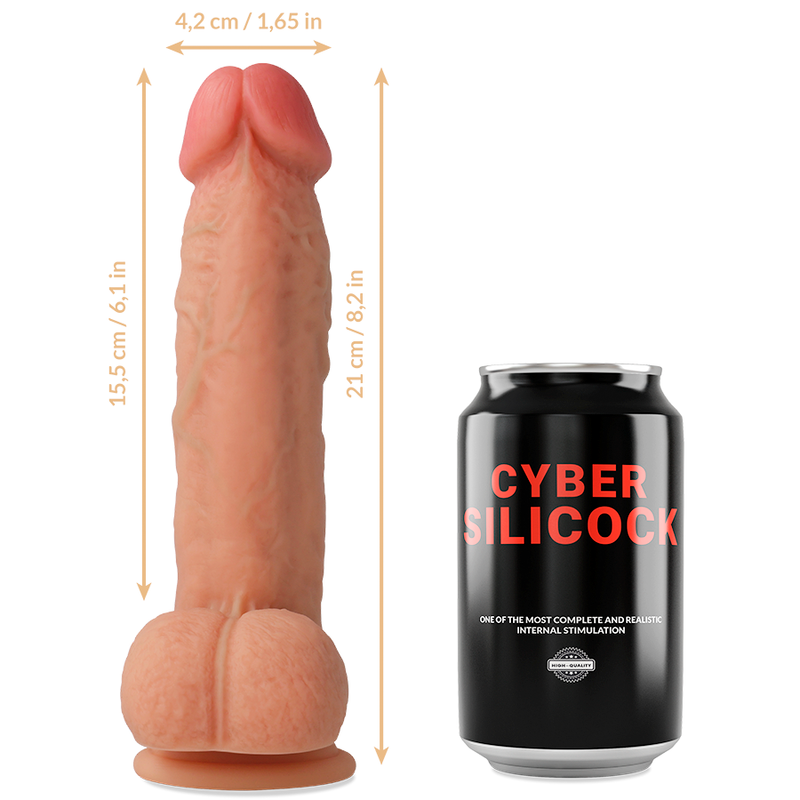 CYBER SILICOCK - STRAP-ON SAUL FLÜSSIGE SILIKON MIT 3 RINGEN GRATIS 15.5 CM -O- 4.2 CM - Sexotim