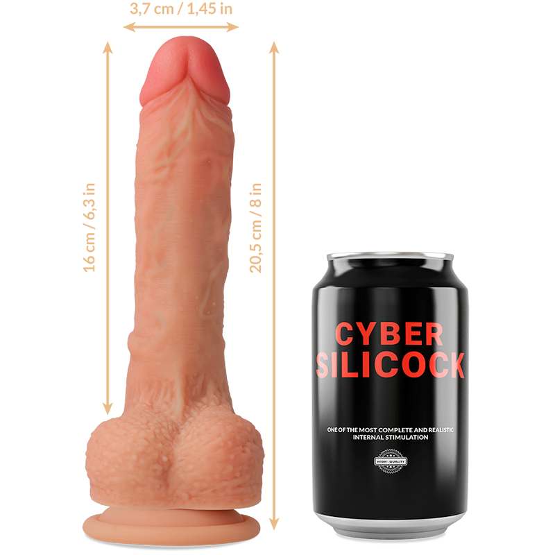 CYBER SILICOCK - STRAP-ON CONNOR FLÜSSIGE SILIKON MIT 3 RINGEN GRATIS 20.5 CM -O- 3.7 CM - Sexotim