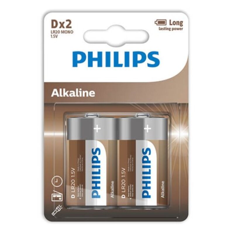 PHILIPS - ALKALINE BATTERIE D LR20 BLISTER*2 - Sexotim