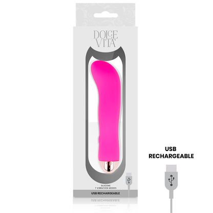 DOLCE VITA - AUFLADBARER VIBRATOR ZWEI ROSA 7 GESCHWINDIGKEITEN - Sexotim