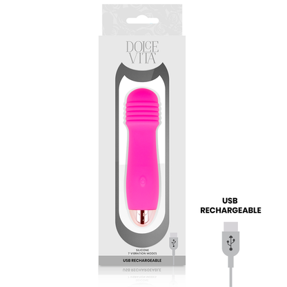 DOLCE VITA - AUFLADBARER VIBRATOR DREI ROSA 7 GESCHWINDIGKEITEN - Sexotim