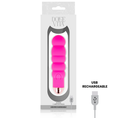 DOLCE VITA - AUFLADBARER VIBRATOR SECHS ROSA 7 GESCHWINDIGKEITEN - Sexotim