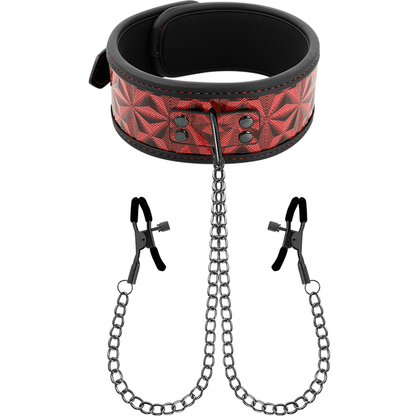 BEGME - RED EDITION HALSBAND MIT NIPPELKLEMMEN MIT NEOPRENFUTTER - Sexotim