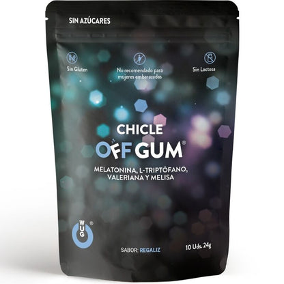 WUG GUM - OFF VALERIAN, TRYPTOPHAN, LEMON BALM AND MELATONIN 10 UNITS - Sexotim