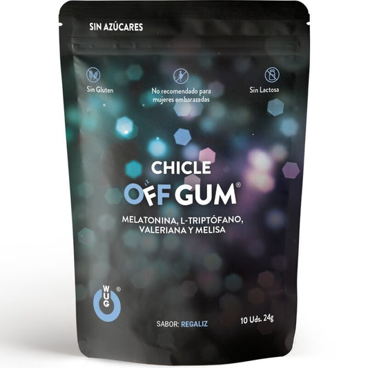WUG GUM - OFF VALERIAN, TRYPTOPHAN, LEMON BALM AND MELATONIN 10 UNITS - Sexotim