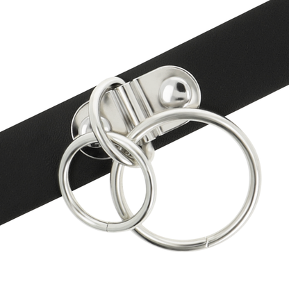 COQUETTE CHIC DESIRE - DOPPELRING-HALSBAND AUS VEGANEM LEDER - Sexotim