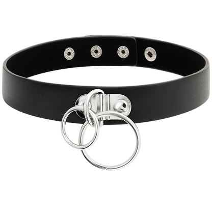 COQUETTE CHIC DESIRE - DOPPELRING-HALSBAND AUS VEGANEM LEDER - Sexotim