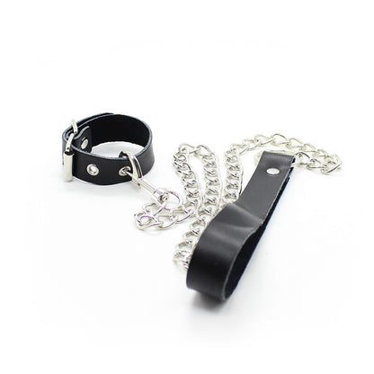 OHMAMA FETISH - PENIS-HALSKETTE UND LEDERARMBAND MIT METALLKETTE - Sexotim