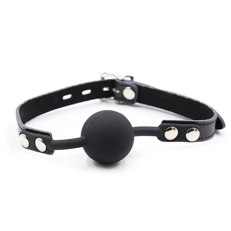 OHMAMA FETISH - SILIKON-BALLGAG MIT LEDERGÜRTEL (VORHÄNGESCHLOSS INKLUSIVE) - Sexotim